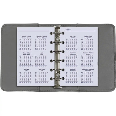 6236-26-27 125 x 80 mm Pocket 6 Ring Binder Inserts Weekly EN DE FR 2026 2027